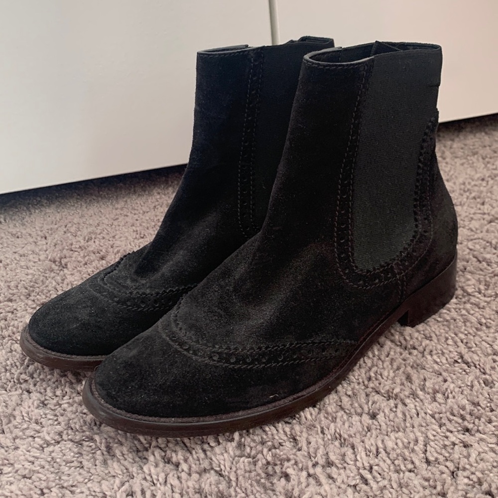 Balenciaga black suede ankle boot. Black, size 37.5.